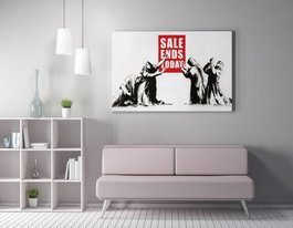 Wallity WY123 Banksy Lienzo Decorativo Enmarcado 50 x 70 cm